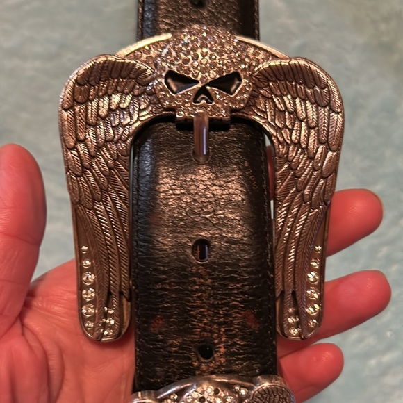 Harley Davidson women’s skull and wings belt Large - Picture 3 of 5